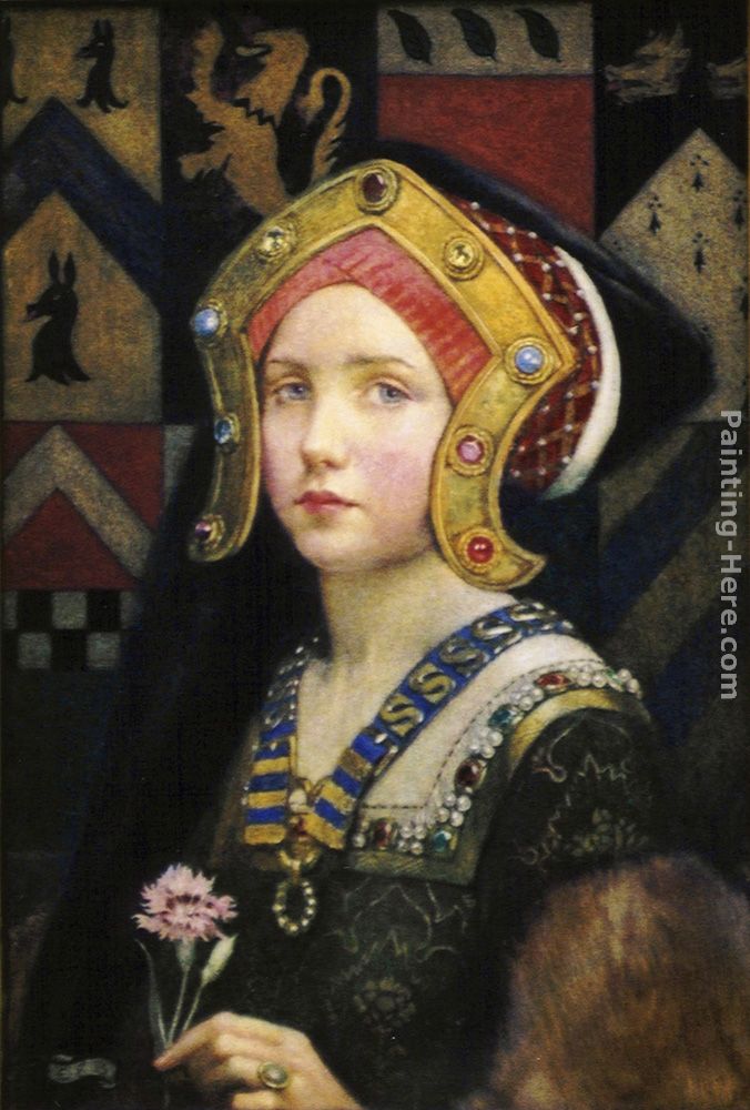 Head of a Tudor Girl painting - Eleanor Fortescue-Brickdale Head of a Tudor Girl art painting